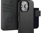 Accezz 2-in-1 Klapphülle aus Leder mit MagSafe für das Apple iPhone 16 Pro - Onyx Black