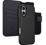 Accezz 2-in-1 Klapphülle aus Leder mit MagSafe für das Apple iPhone 17 - Onyx Black