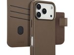 Accezz 2-in-1 Klapphülle aus Leder mit MagSafe für das Apple iPhone 17 Pro - Kaffeebraun