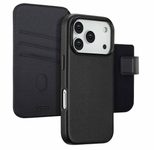 Accezz 2-in-1 Klapphülle aus Leder mit MagSafe für das Apple iPhone 17 Pro - Onyx Black