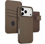 Accezz 2-in-1 Klapphülle aus Leder mit MagSafe für das Apple iPhone 17 Pro Max - Kaffeebraun