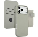 Accezz 2-in-1 Klapphülle aus Leder mit MagSafe für das Apple iPhone 17 Pro Max - Light Grey