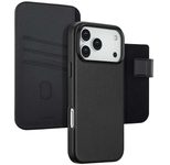 Accezz 2-in-1 Klapphülle aus Leder mit MagSafe für das Apple iPhone 17 Pro Max - Onyx Black