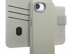 Accezz 2-in-1 Klapphülle aus Leder mit MagSafe für das Apple iPhone 17e / 16e - Light Grey