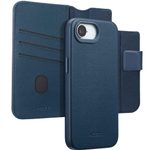 Accezz 2-in-1 Klapphülle aus Leder mit MagSafe für das Apple iPhone 17e / 16e - Nightfall Blue