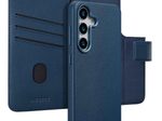 Accezz 2-in-1 Klapphülle aus Leder mit MagSafe für das Samsung Galaxy S25 - Nightfall Blue