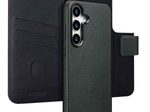 Accezz 2-in-1 Klapphülle aus Leder mit MagSafe für das Samsung Galaxy S25 Plus - Onyx Black