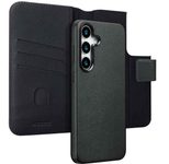 Accezz 2-in-1 Klapphülle aus Leder mit MagSafe für das Samsung Galaxy S25 Plus - Onyx Black