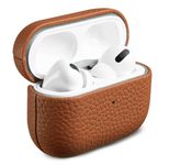 Accezz Echtleder Case für das  Apple Airpods Pro - Cognac