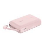 Belkin BoostCharge Powerbank 10K mit integriertem Kabel, rosa