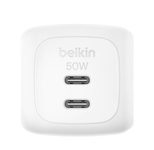 Belkin BoostCharge Pro 50 W 2x USB-C GaN Ladegerät, weiß
