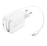 Belkin UltraCharge 45 W GAN-Ladegerät mit einziehbarem Kabel, weiß