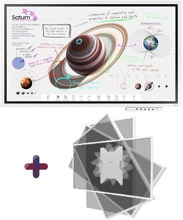 Samsung Flip Pro WM55B Flipchart 138,7 cm 55 Zoll inkl. Neomounts WL85-515WH16 drehbare Wandhalterung & Tray CY-TF65BBC video preview