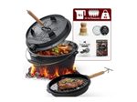 GUSSKÖNIG Eingebrannter Dutch Oven Set 12L mit Füße