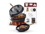 GUSSKÖNIG Eingebrannter Dutch Oven Set 12L ohne Füße
