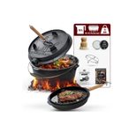 GUSSKÖNIG Eingebrannter Dutch Oven Set 12L ohne Füße