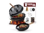 GUSSKÖNIG Eingebrannter Dutch Oven Set 7L ohne Füße