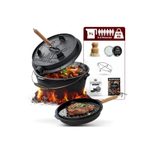 GUSSKÖNIG Eingebrannter Dutch Oven Set 7L ohne Füße