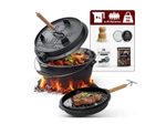 GUSSKÖNIG Eingebrannter Dutch Oven Set 9L mit Füße