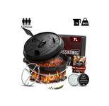 GUSSKÖNIG Klassisch Dutch Oven Set 7 L ohne Füße