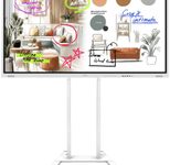 Samsung Flip WM85FX Flipchart 214,63 cm 85 Zoll inkl. Neomounts FL55-875WH1 MOVE Lift elektrisch höhenverstellbarer Rollwagen