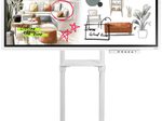 Samsung Flip WM65FX Flipchart 164 cm 65 Zoll inkl. Neomounts NS-M1250 Rollwagen rotierbar & Tray CY-TF65BFC