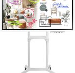 Samsung Flip WM65FX Flipchart 164 cm 65 Zoll inkl. Neomounts NS-M1250 Rollwagen rotierbar & Tray CY-TF65BFC
