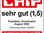 Chip sehr gut (1,5) Einzeltest: Smartwatch August 2026 Samsung Galaxy Watch9 CD169799