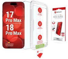 DISPLEX Real Panzerglas (10H, 2D) für Apple iPhone 18 Pro Max/17 Pro Max