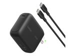 Belkin BoostCharge 100W USB-C GAN Ladegerät mit einklappbarem Stecker, inkl. 1,5m USB-C / USB-C Kabel, schwarz