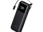 Belkin UltraCharge Smart Display Powerbank 11.000mAh, PD60 W, mit einziehbarem USB-C-Kabel, schwarz