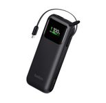 Belkin UltraCharge Smart Display Powerbank 11.000mAh, PD60 W, mit einziehbarem USB-C-Kabel, schwarz