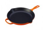 Le Creuset Runde Brat- und Servierpfanne aus Gusseisen 23cm, rot schwarz