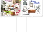 Samsung Flip WM75FX Flipchart 189 cm 75 Zoll inkl. Neomounts WL55-875WH1 MOVE Lift motorisierte bodengestützte Wandhalterung