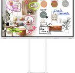 Samsung Flip WM75FX Flipchart 189 cm 75 Zoll inkl. Neomounts WL55-875WH1 MOVE Lift motorisierte bodengestützte Wandhalterung
