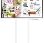 Samsung Flip WM55FX Flipchart 138,7 cm 55 Zoll inkl. Neomounts WL55-875WH1 MOVE Lift motorisierte bodengestützte Wandhalterung & Tray CY-TF65BFC
