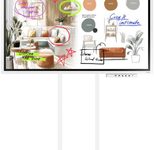 Samsung Flip WM65FX Flipchart 164 cm 65 Zoll inkl. Neomounts WL55-875WH1 MOVE Lift motorisierte bodengestützte Wandhalterung & Tray CY-TF65BFC