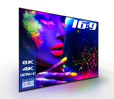 eSmart Expert UKD Tageslicht Rahmen Leinwand GRAU 305 cm 120 Zoll