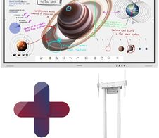Samsung Flip Pro WM75B Flipchart 190,5 cm 75 Zoll + Neomounts FL55-875WH1 motorisierter Rollwagen höhenverstellbar