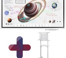Samsung Flip Pro WM65B Flipchart 165 cm 65 Zoll + Flip Pro Tray CY-TF65BBC + Neomounts NS-M1250 Rollwagen rotierbar