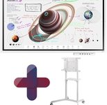 Samsung Flip Pro WM55B Flipchart 138,7 cm 55 Zoll inkl. Neomounts NS-M1250 rotierbarer Rollwagen & Tray CY-TF65BBC