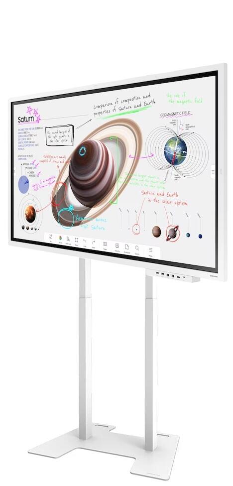 Samsung Flip Pro WM55B Flipchart 138,7 cm 55 Zoll inkl. Neomounts WL55-/AFP-875WH1 motorisierter Standfüße & Tray CY-TF65BBC video preview