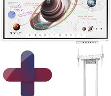 Samsung Flip Pro WM65B Flipchart 165 cm 65 Zoll inkl. Neomounts FL55-875WH1 motorisierter Rollwagen & Tray CY-TF65BBC