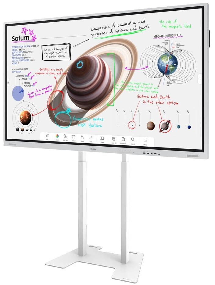 Samsung Flip Pro WM75B Flipchart 190,5 cm 75 Zoll inkl. Neomounts WL55-/AFP-875WH1 motorisierter Standfüßehöhenverstellbar video preview