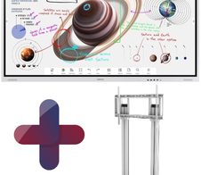 Samsung Flip Pro WM75B Flipchart 190,5 cm 75 Zoll + Peerless-AV SR598W Rollwagen höhenverstellbar