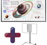 Samsung Flip Pro WM55B Flipchart 138,7 cm 55 Zoll inkl. Peerless-AV SR560 rotierbarer Rollwagen